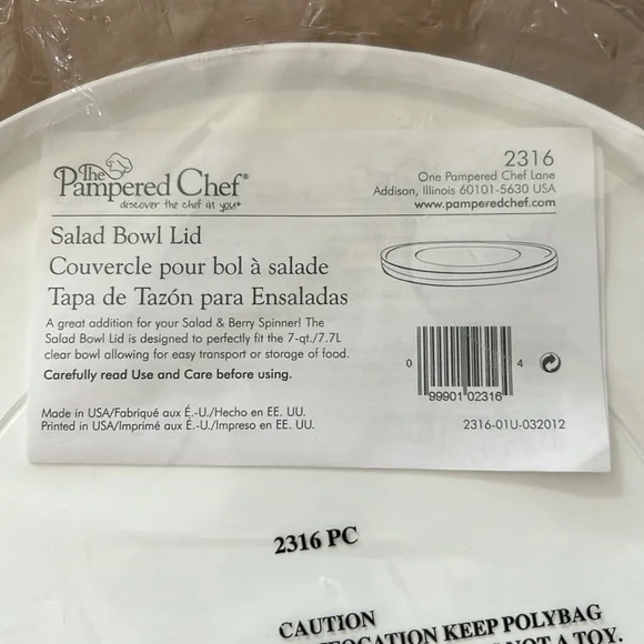 Pampered Chef Salad Bowl Lid - Picture 3 of 3